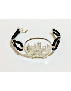 PULSERA PLATA DE LEY CACERES CON CUEROS