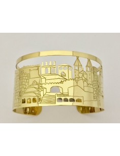 PULSERA DE CACERES PLATA DE LEY CHAPADA EN ORO